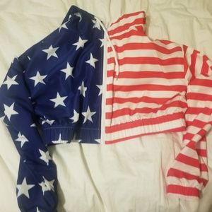 Stars & stripe crop jacket juniors Medium